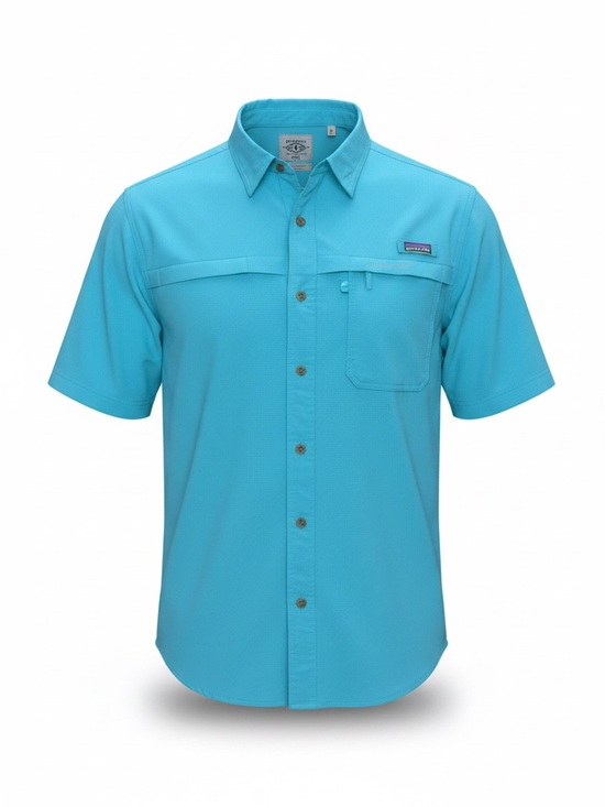 G.H. Bass & Co. Other - G.H. Bass & Co Mens XXL Button Front Shirt Blue Aqua Stretch Performance